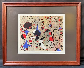 JOAN MIRO (1893-1983) LITHOGRAPH TITLED THE NIGHTINGALE’S SONG AT MIDNIGHT AND MORNING RAIN, 17IN