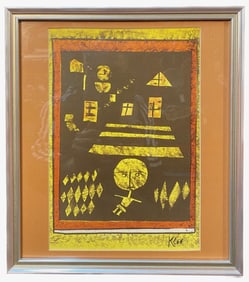 PAUL KLEE (1879-1940) SILK SCREEN SERIGRAPH TITLED KIND AN DER FREITREPPE – 12IN x 14IN (30cm x