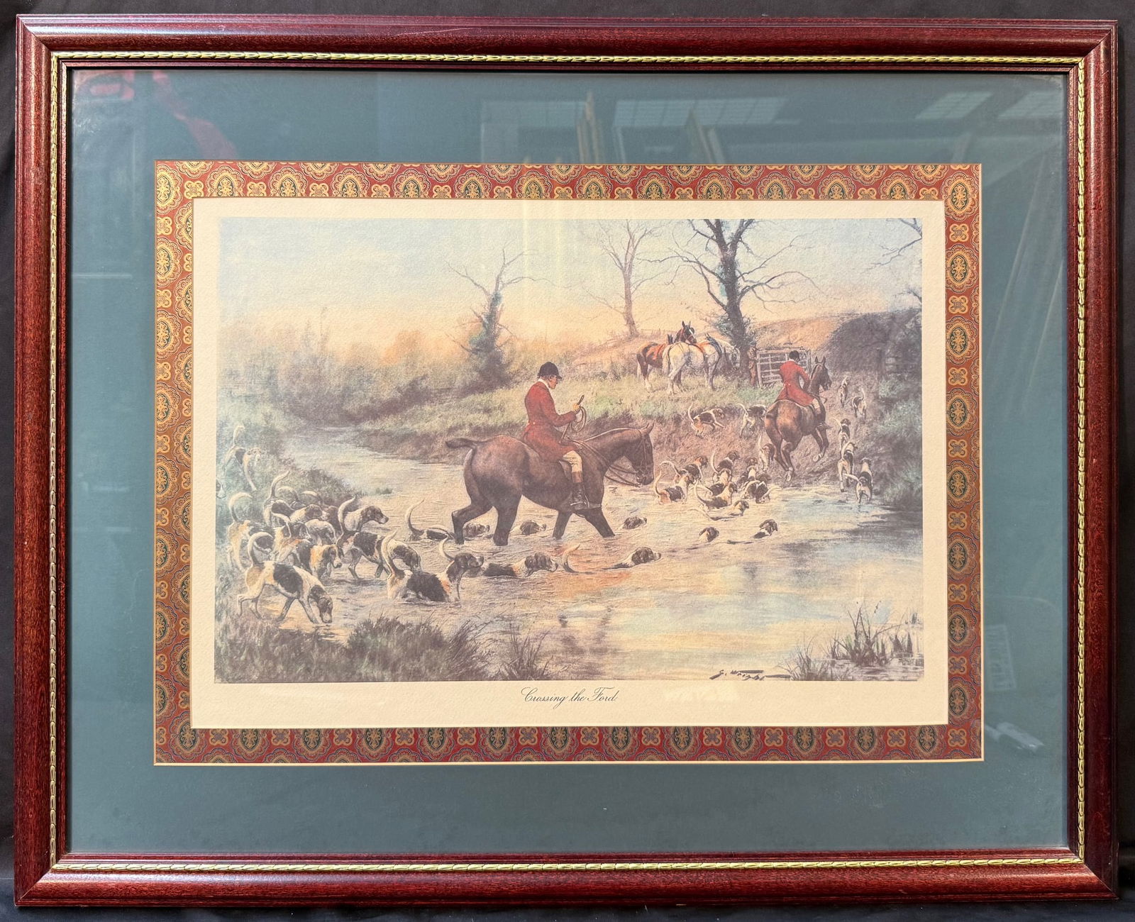 GEORGE WRIGHT (1860-1942) ETCHING TITLED CROSSING THE FORD, 24.5IN x 30.5IN (62cm x 77cm) (1 of 3)