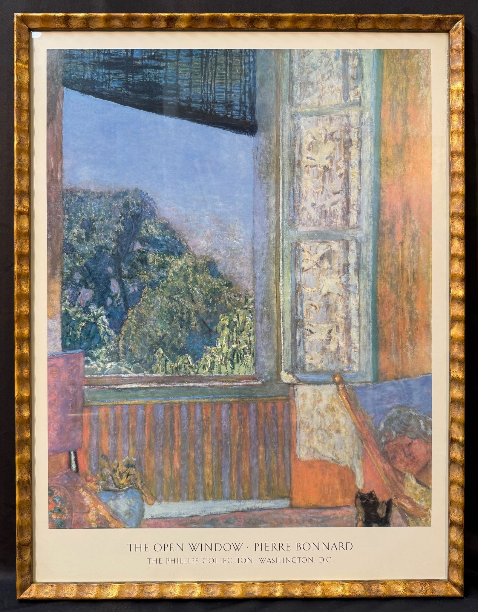 PIERRE BONNARD (1867-1947) LITHOGRAPH TITLED THE OPEN WINDOW, 23IN x 30IN (58cm x 76cm): Pierre Bonnard (1867-1947) lithograph titled The Open Window, which is after the original which was produced in 1921. This piece is part of The Phillips Collection in Washington, D.C., as indicated on