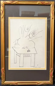 SAUL STEINBERG (1914-1999) LITHOGRAPH TITLED INK, 13.5IN x 21.5IN (34cm x 55cm)