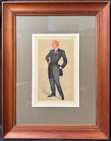 ORIGINAL VANITY FAIR CARICATURE OF HERBERT BEERBOHM TREE WITH COA, 1890, 21.5IN x 27.5IN (55cm x