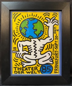 KEITH HARING (1958-1990) THEATER DER WELT POSTER, 1985, 10IN x 12IN (25cm x 30cm)