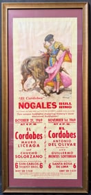 ORIGINAL VINTAGE BULLFIGHTING POSTER FEATURING EL CORDOBES, 1969, 15IN x 32.5IN (38cm x 83cm)