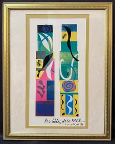 HENRI MATISSE (1869-1954) LITHOGRAPH TITLED LES BETES DE LA MER, 23IN x 29IN (58cm x 74cm)
