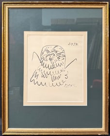 AFTER PABLO PICASSO (1881-1973) LITHOGRAPH OF AN EAGLE DRAWING, 15IN x 18.5IN (38cm x 47cm)