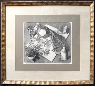 M.C. ESCHER (1898-1972) LITHOGRAPH TITLED REPTILES, 1943, 17IN x 19IN (43cm x 48cm)