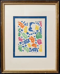 HENRI MATISSE (1869-1954) SERIGRAPH CUT-OUT COMPOSITION WITH BLUE NUDE, 15IN x 18.5IN (38cm x 47cm)