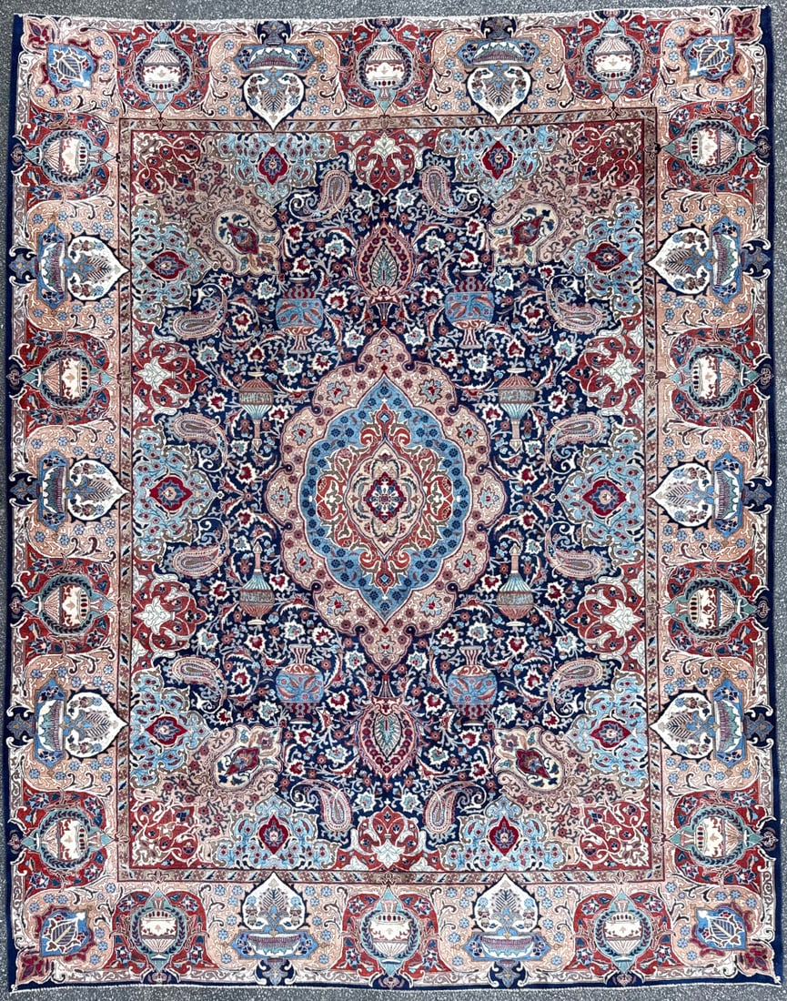 VINTAGE PERSIAN KASHMAR ARCHEOLOGY HAND KNOTTED RUG, 10.0 x 12.7 (305cm x 384cm) (1 of 10)