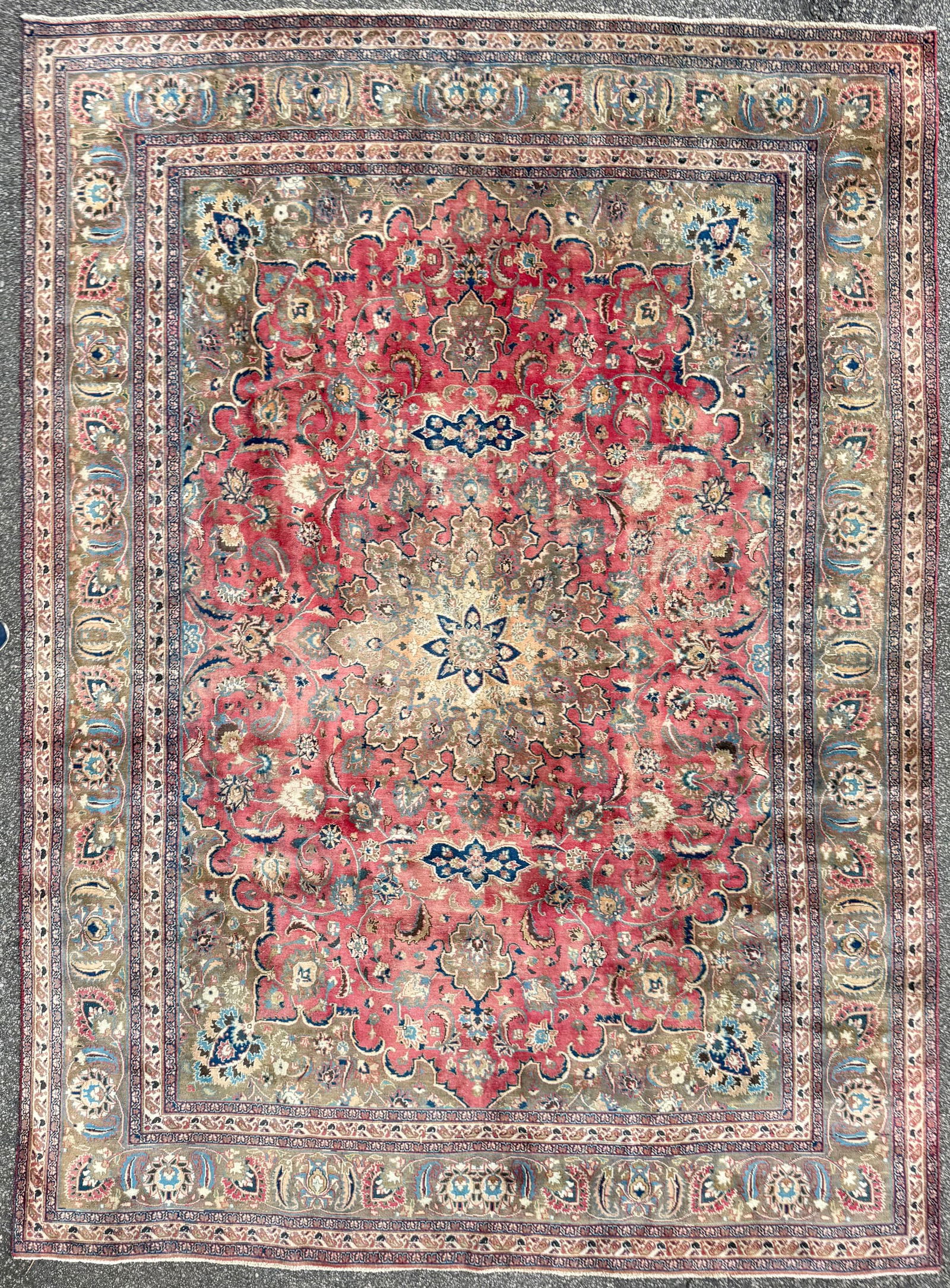 ANTIQUE PERSIAN KASHAN HAND KNOTTED RUG, 9.5 x 12.7 (287cm x 384cm) (1 of 5)