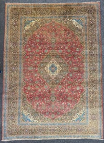 ANTIQUE PERSIAN KASHAN HAND KNOTTED RUG, 9.7 x 13.3 (292cm x 404cm)