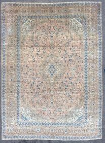 ANTIQUE PERSIAN KASHAN HAND KNOTTED RUG, 9.6 x 12.9 (290cm x 389cm)