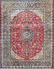 VINTAGE PERSIAN ISFAHAN HAND KNOTTED RUG, 10.0 x 12.9 (305cm x 389cm)