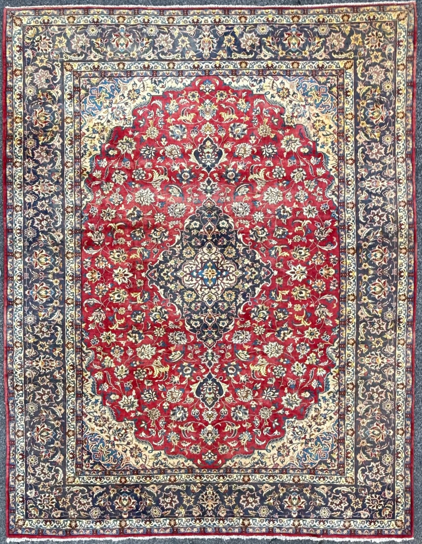 VINTAGE PERSIAN ISFAHAN HAND KNOTTED RUG, 10.0 x 12.9 (305cm x 389cm) (1 of 6)