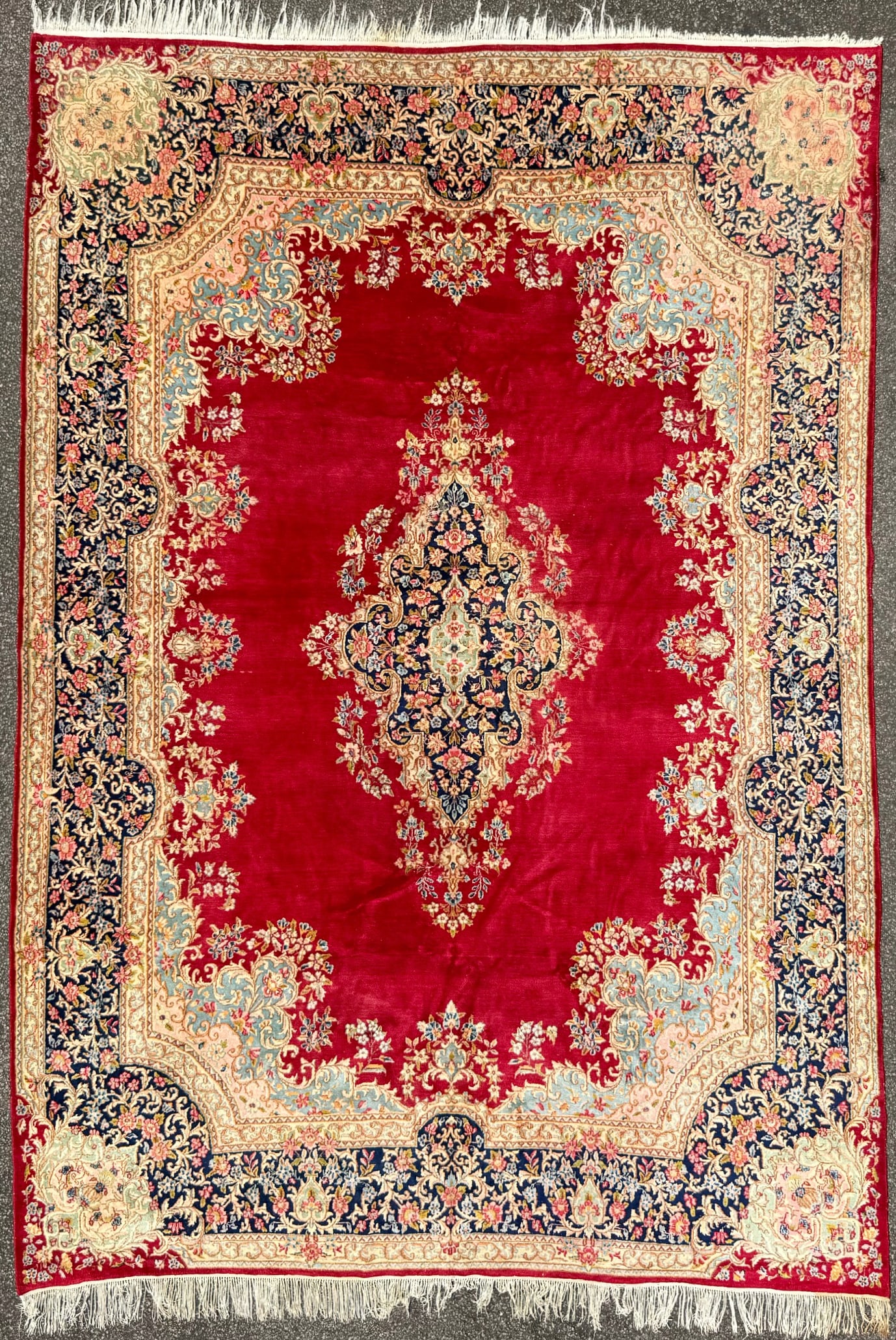 ANTIQUE PERSIAN KERMAN HAND KNOTTED RUG, 9.6 x 13.9 (290cm x 419cm) (1 of 6)