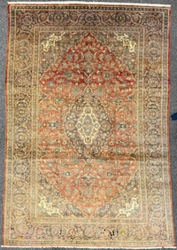 ANTIQUE PERSIAN KASHAN HAND KNOTTED RUG, 8.0 x 11.6 (244cm x 351cm)
