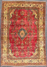 ANTIQUE PERSIAN TABRIZ HAND KNOTTED RUG, 7.2 x 10.6 (218cm x 320cm)