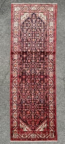 VINTAGE PERSIAN BIDJAR HAND KNOTTED RUNNER, 3.6 x 10.7 (107cm x 323cm)