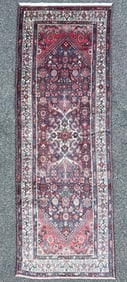 ANTIQUE PERSIAN MALAYER HAND KNOTTED RUNNER, 3.8 x 10.4 (112cm x 315cm)
