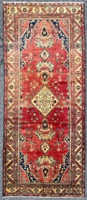 ANTIQUE PERSIAN HAMADAN HAND KNOTTED RUNNER, 4.0 x 11.7 (122cm x 353cm)
