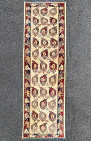 KAZAK CAUCASIAN HAND KNOTTED RUNNER, 2.8 x 8.7 (81cm x 262cm)