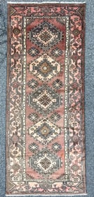 ANTIQUE PERSIAN HAMADAN HAND KNOTTED RUNNER, 4.2 x 10.3 (127cm x 312cm)