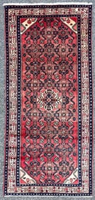 ANTIQUE PERSIAN NAJAFABAD HAND KNOTTED RUG, 3.6 x 7.9 (107cm x 236cm)