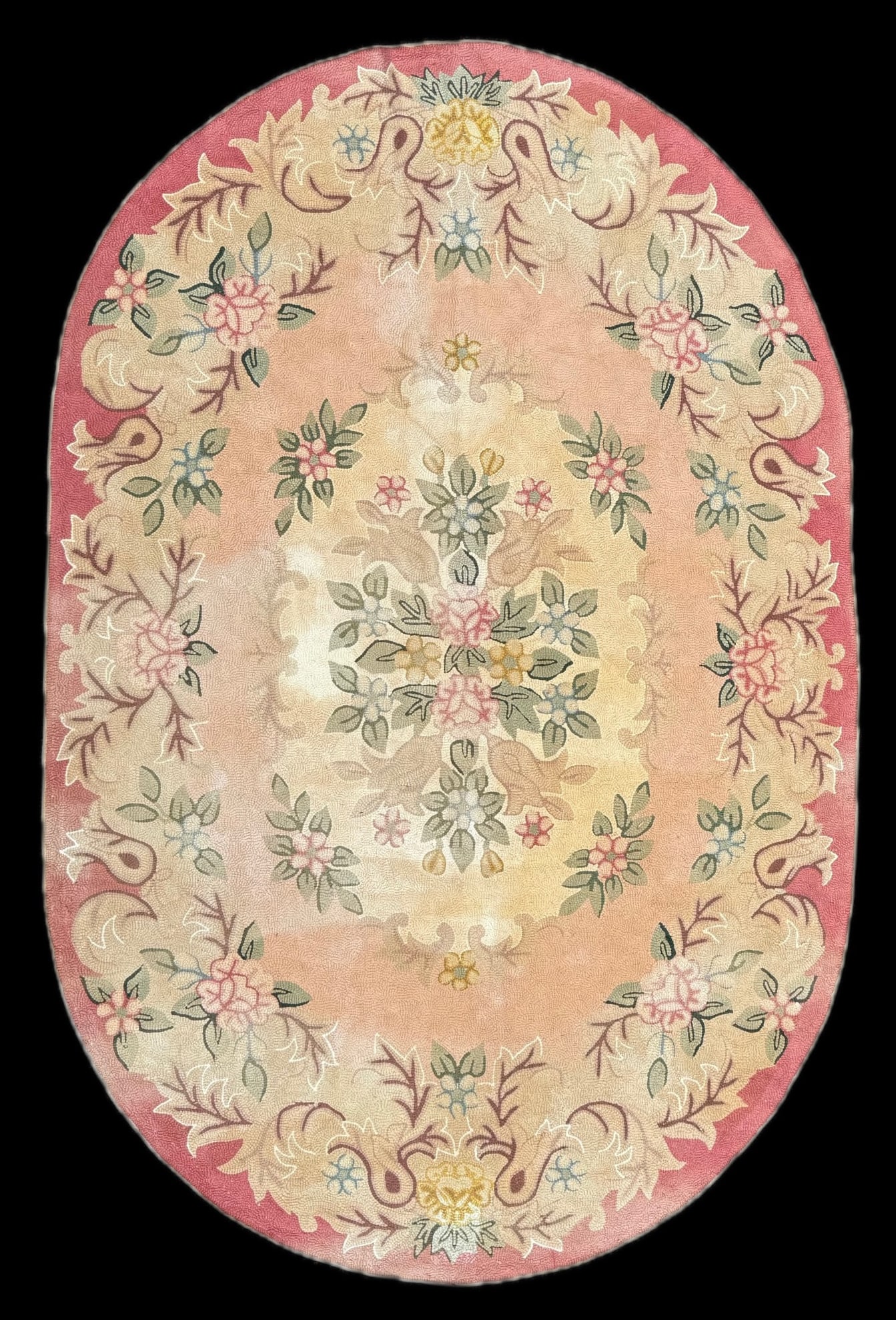 ANTIQUE HOOKED HAND KNOTTED RUG, 5.8 x 8.8 (173cm x 264cm) (1 of 5)