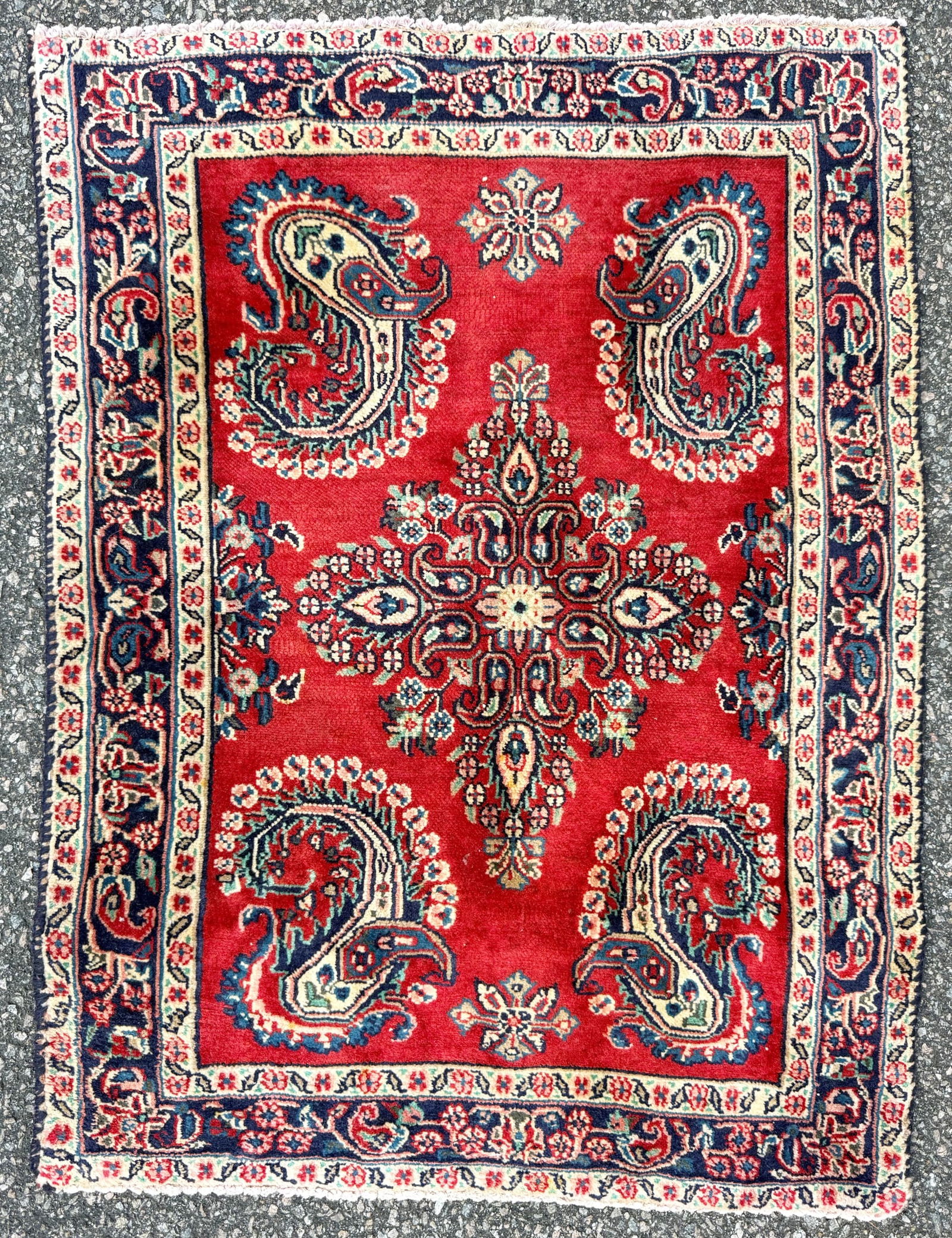 VINTAGE PERSIAN TABRIZ HAND KNOTTED RUG, 2.3 x 3.0 (69cm x 91cm) (1 of 3)