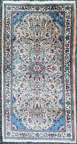 VINTAGE PERSIAN TABRIZ HAND KNOTTED RUG, 2.4 x 4.6 (71cm x 137cm)