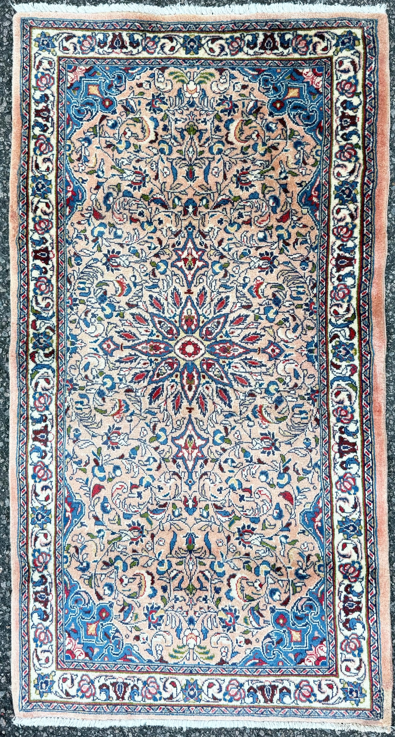 VINTAGE PERSIAN TABRIZ HAND KNOTTED RUG, 2.4 x 4.6 (71cm x 137cm) (1 of 4)