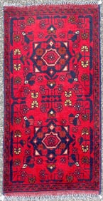 TURKEMAN HAND KNOTTED RUG, NEW, 1.7 x 3.4 (48cm x 102cm)