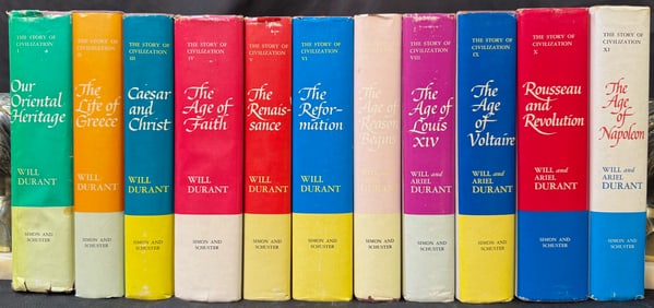 THE STORY OF CIVILZATION BY WILL DURANT, 11 VOLUMES, 1935-1972