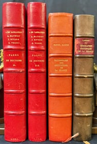 FRENCH LEGAL, HISTORICAL AND GEOGRAPHICAL BOOK SET, 4 VOLUMES