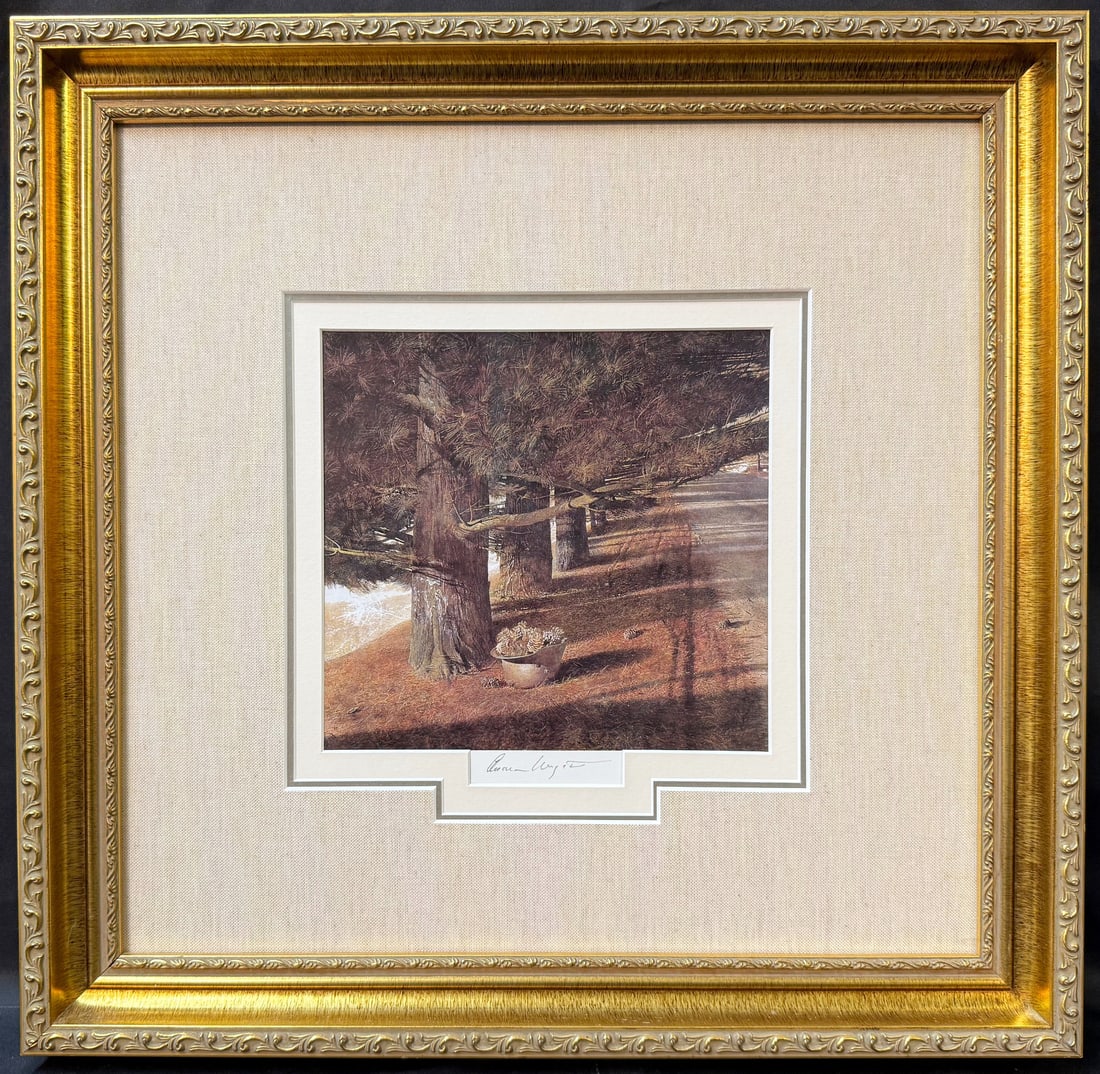 ANDREW WYETH (1917-2009) HAND SIGNED BOOKPLATE TITLED PINE BARON, WITH COA, 19.25IN x 19.5IN (48.9cm (1 of 6)
