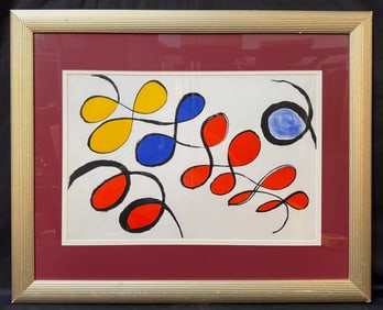 ALEXANDER CALDER (1898-1976) ORIGINAL LITHOGRAPH TITLED L’INFINI, 26IN x 32IN (66cm x 81cm)