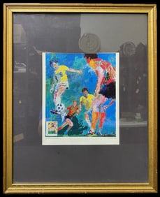 LEROY NEIMAN (1921-2012) LIMITED EDITION PHILATELIC LITHOGRAPH WITH U.N. STAMP, 17.5IN X 21.5IN