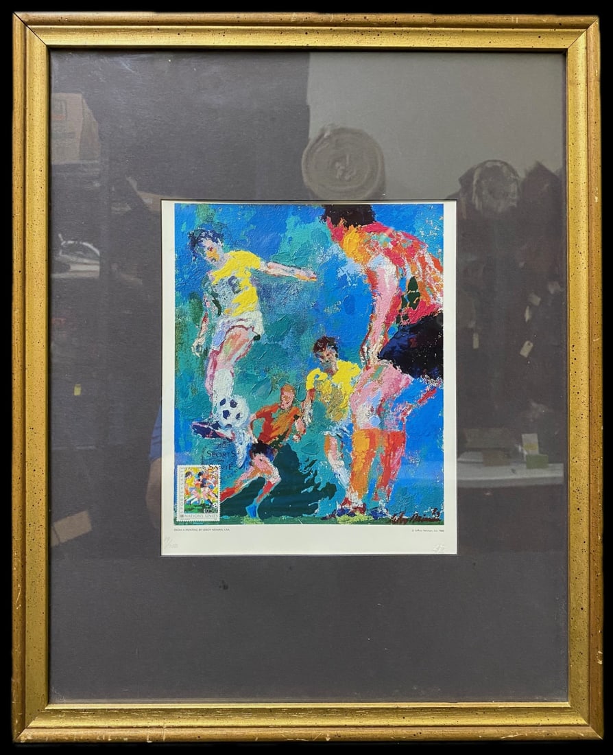 LEROY NEIMAN (1921-2012) LIMITED EDITION PHILATELIC LITHOGRAPH WITH U.N. STAMP, 17.5IN X 21.5IN (1 of 9)