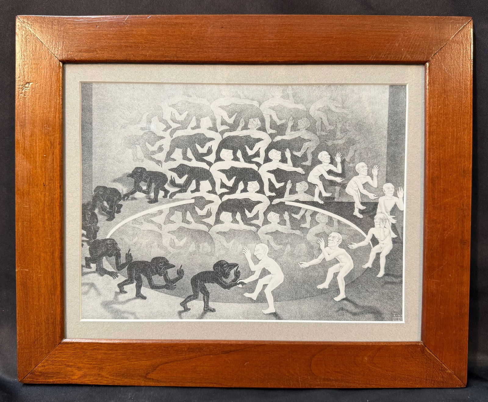 M.C. ESCHER (1898-1972) LITHOGRAPH TITLED ENCOUNTER, 1944, 12IN x 15IN (31cm x 38cm) (1 of 5)