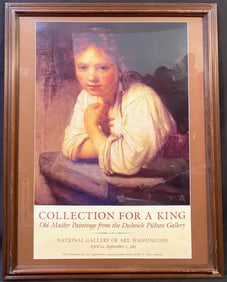 ORIGINAL REMBRANDT VAN RIJN (1606-1669 ) NATIONAL GALLERY OF ART EXHIBITION POSTER, 30.5IN x 38.5IN