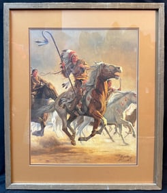 MORT KUNSTLER (1931) HAND SIGNED LITHOGRAPH TITLED THE BRAVE WARRIOR, 21IN x 24.5IN (53cm x 62cm)
