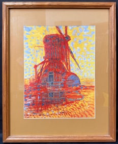 PIET MONDRIAN (1872-1944) LITHOGRAPH TITLED WINDMILL IN THE SUN, 17.5IN x 21.5IN (44cm x 54cm)