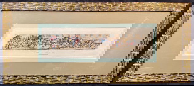 JOHN DEAN PAUL (1775-1852) ETCHING AND HAND COLORED AQUATINT TITLED A TRIP TO BRIGHTON. PLATE 1.