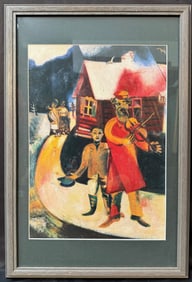 MARC CHAGALL (1887-1985) LITHOGRAPH TITLED THE FIDDLER, 15IN x 22IN (38cm x 56cm)