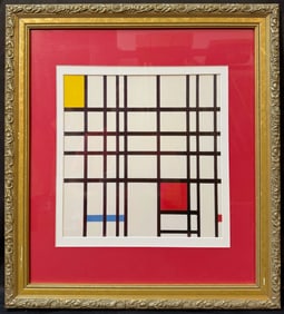 PIET MONDRIAN (1872-1944) LITHOGRAPH TITLED COMPOSITION WITH RED YELLOW BLUE, 19IN x 21IN (48cm x