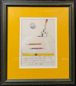 SAUL STEINBERG (1914-1999) ORIGINAL LITHOGRAPH TITLED PAPETERIE, 21.5IN x 24.5IN (55cm x 62cm)