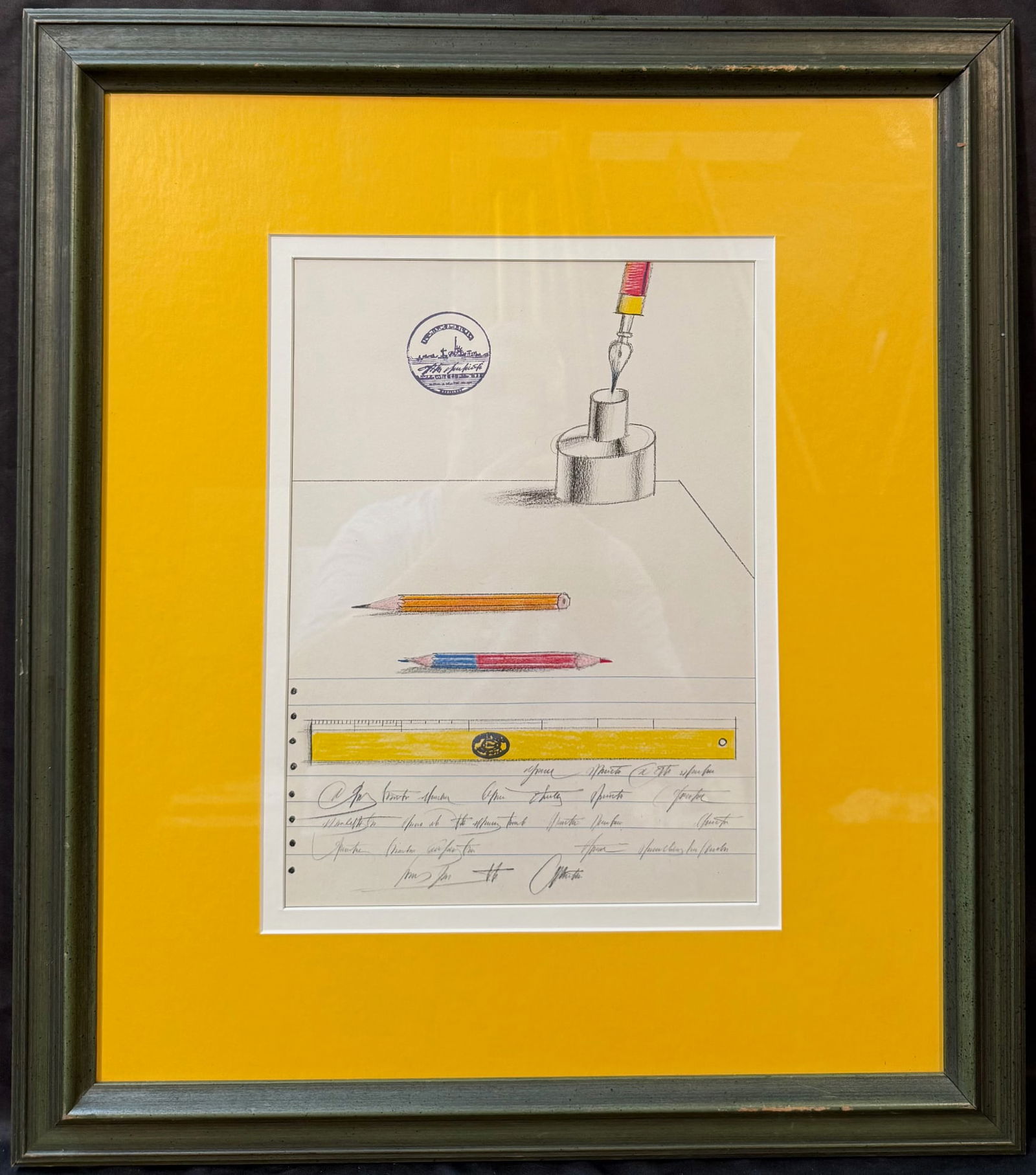 SAUL STEINBERG (1914-1999) ORIGINAL LITHOGRAPH TITLED PAPETERIE, 21.5IN x 24.5IN (55cm x 62cm) (1 of 4)