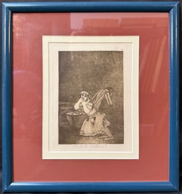 FRANCISCO JOSE DE GOYA Y LUCIENTES (1746-1828), ETCHING AND AQUATINT TITLED EL DE LA ROLLONA, 13.5IN