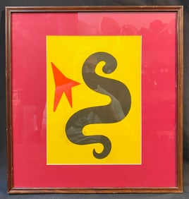 ALEXANDER CALDER (1898-1976) LITHOGRAPH TITLED FETES III, 17IN x 18IN (43cm x 46cm)