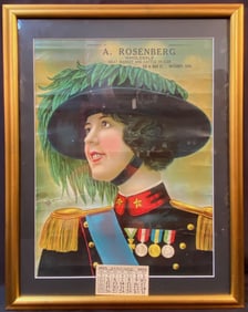A. ROSENBURG 1925 LITHOGRAPH CALENDAR POSTER, 19.5IN x 25IN (49.5cm x 63.5cm)